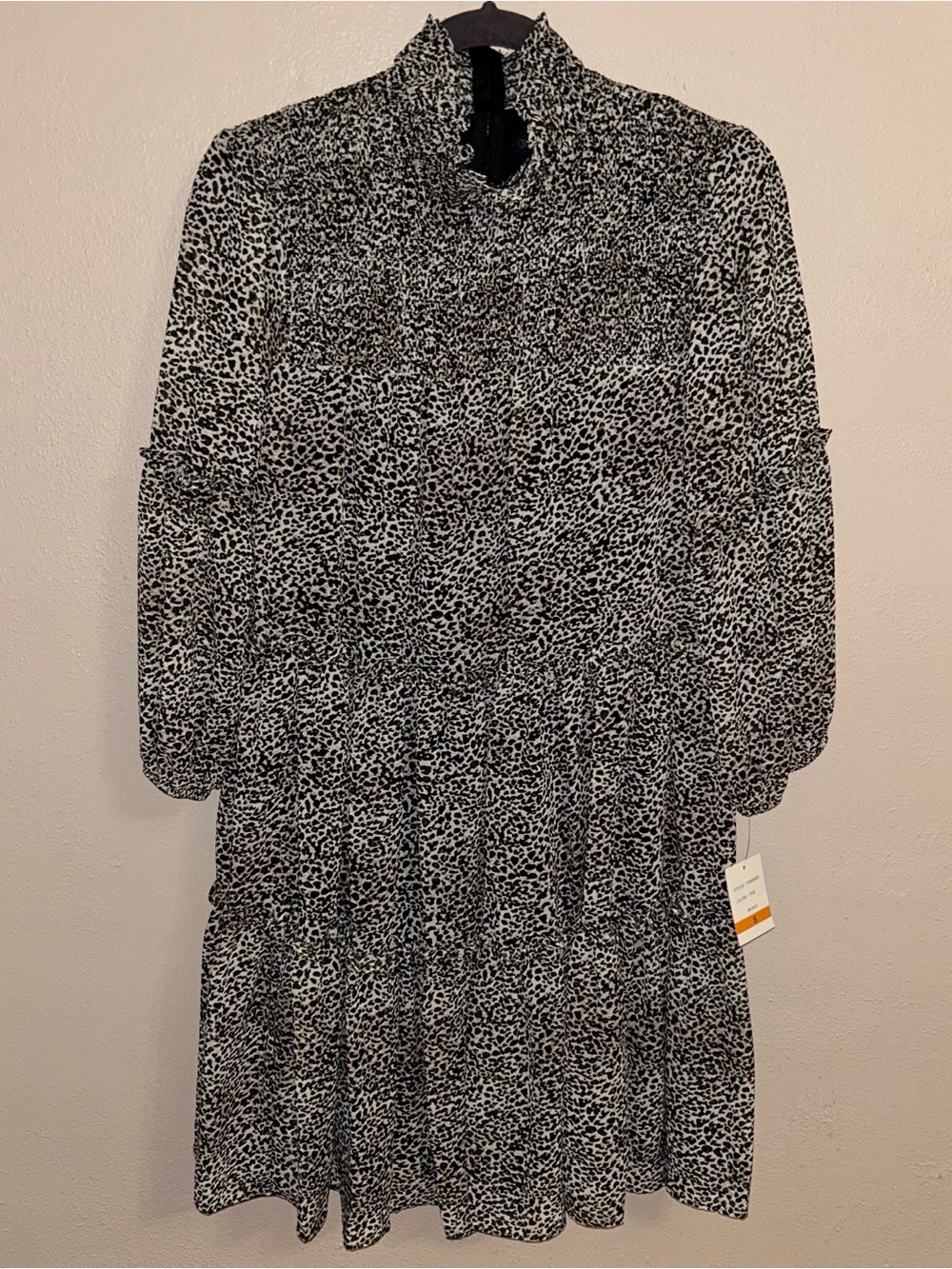 Just...Taylor Black and White Leopard Print Mini Dress